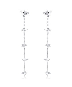  Silver Stud Earring With Chain STC-2200